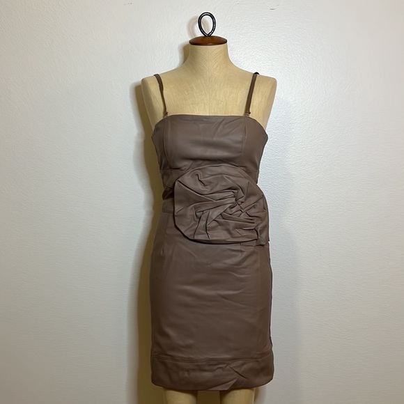 Lucy Paris Dresses & Skirts - Lucy Faux Leather Spaghetti Strap Bodycon Mini Dress